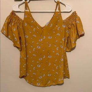 Yellow floral blouse